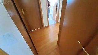 Maid in Tight Jeans Fucks Every Hour Until Boss Cums - POV Blowjob