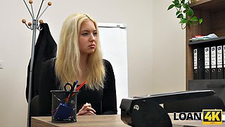 LOAN4K. Blondie with a natural sweet body... Will she get a loan?