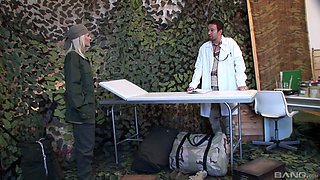 Naughty doctor tied up stunning Jasmine Rouge to poke her holes