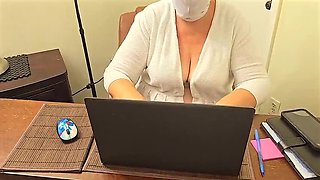 Big Fat Juicy Ass Real Estate Agent Shows Off Her Booty In Mini Skirt From Home Office