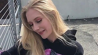 Tall Asian Guy Dominates Pale Blonde Emma Starletto - First Career Creampie Then Lick Cum Clean