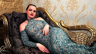 Busty Webcam Babe Sucking and Jerking Off a Dildo