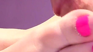 POV Close up Footjob Cumshot Sexy German Feet Toes