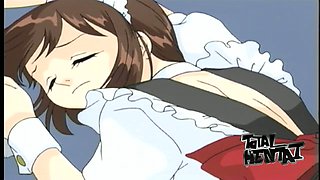 Beautiful maid gets her soaking pussy pleased with a kinky carrot