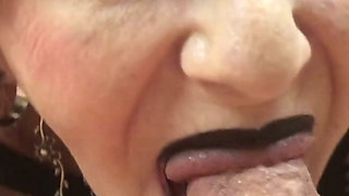 Black Lipstick Blowjob! CIM Show Swallow! Maxxximummilf