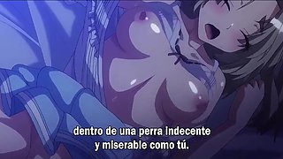 Student boy fucks shy schoolgirl and busty teacher - HENTAI