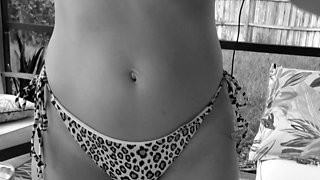 POV jap redhead giving titjob and blowjob in outdoor jacuzzi