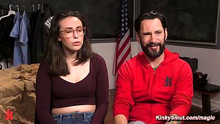 Bound evidence clerk ass fucking banged by big penis dirty cop