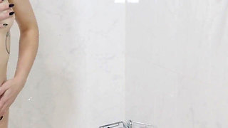 Curvy Soapy Teen Tries Her First Big Anal Dildo