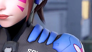Hot D.va BBC Deepthroat Service & Tight Pussy Fuck in Condom - 3D Overwatch Animation