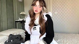 Teen part-time sexy Maid getting caught on web camera in