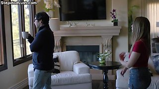 Throating stepdaughter fucked hardcore by stepfather