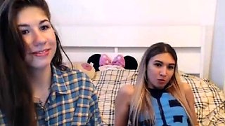 Long-Haired Lesbian Amateur Webcam Striptease