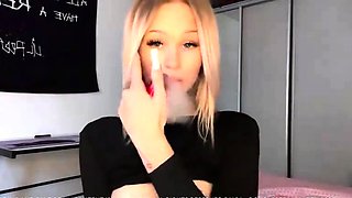 Adorable blonde teen slut with big boobs flashing in public
