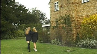 Two white and naughty college girls are banged by a black guy in their room!