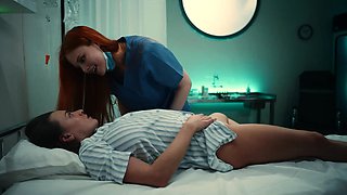 Horny Lesbian Vampires - Redhead Nurse Mesmerizes Brunette