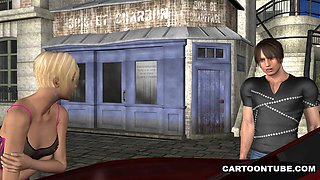 Short Haired 3D Babe Sucks and Fucks