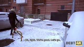 Debt4k. adorable hairdresser took a debt for sofa and now needs