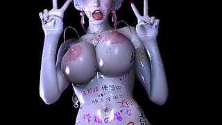3D Big Boob Slut Naked Her Huge Naturals Sitting on the Big Cock