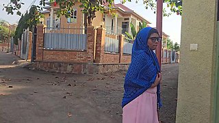 THE  ARABIAN GIRL TRYING TO SQUIRT OUTISIDE NEAR THE ROAD
