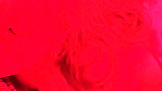Horny Latina MILF in Red Light Spits on Cock, Sucks Balls, Gives Handjob and Facial Cumshot