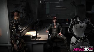 Scifi futa babes having threesome sex in a 3d animation