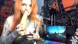 Hot tattoo girl, joi po polsku, solo female