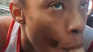 Petite Ebony Gagging on Bwc