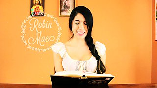 Mesmerizing teen with perfect boobs enjoys intense orgasms
