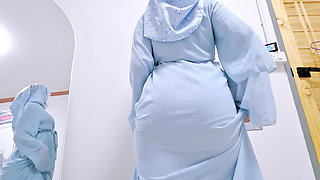 POV: Hijabi Girl with Big Ass Elegant Blue Abaya Tease.