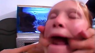 Innocent Blonde Kitty Marie Gags Hard On The Shaft