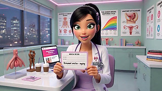 Asian girl doctor helps shrink my erection