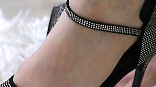 Slow Teasing & Denial - Sheer Nylons, Soles Close-up and Controlled Footplay