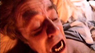 Big tit brunette sucks a big cock blowjob POV