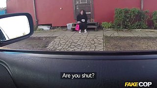 Inwards chick: waitress gets a cops helmet in her ebony arse