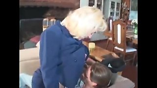 Big Ass Blonde MILF Fucks Young Guy and Sucks His Cock Till Cum in Mouth