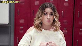 Hairypussy teacher fucked in FFM 3some on college by student