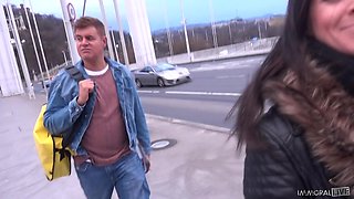 Skinny brunette Lullu Gunn enjoys getting fucked by a stranger