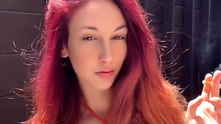 Italian Long Hair Big Boobs Stepmom Artemisia Love Smoking Session Outdoor