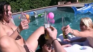 Hot Lesbian Teen Best Friends Record Drunk Pool Party