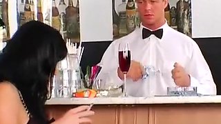 Sexy babe dominates her serf in hot femdom fetish act