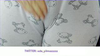 Cameltoe- Masturbate with Pajama- Rubbing Pussy with Pajama
