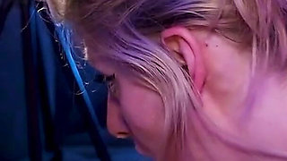 Blonde Bimbo Sucks Dick and Takes a Facial