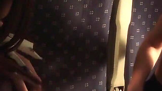 Sensual girls rub pussy while flying