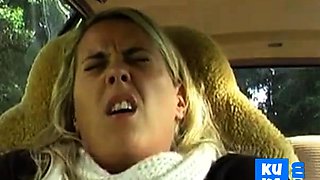 Blonde Car Masturbate