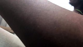 Voluptuous ebony babe sucks a big black shaft in the car