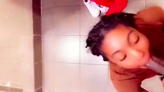 Truck Stop Blowjob - She Takes My Big Cock in the Bathroom