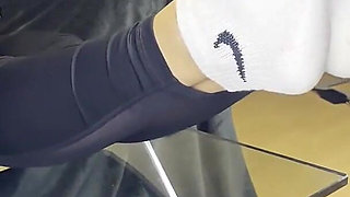 Dirty White Sneaker Worship - Smelly Socks in Face with Valeria Night (front View)