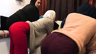 Muslim teen bride and her arab BFFs fuck a BBC stripper