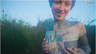 Alternative Couple Having Wild Outdoor Sex In Outdoor Hot Spring - Lily Lu